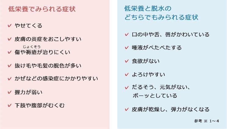 脱水・栄養不足で起こる不調の解説画像