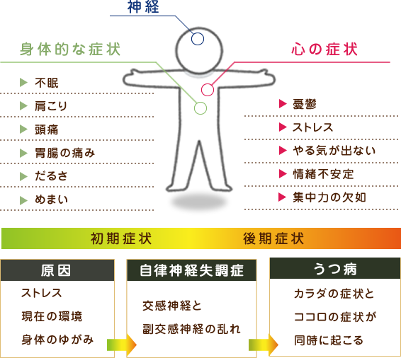 副交感神経が過剰になった時の身体の不調の解説